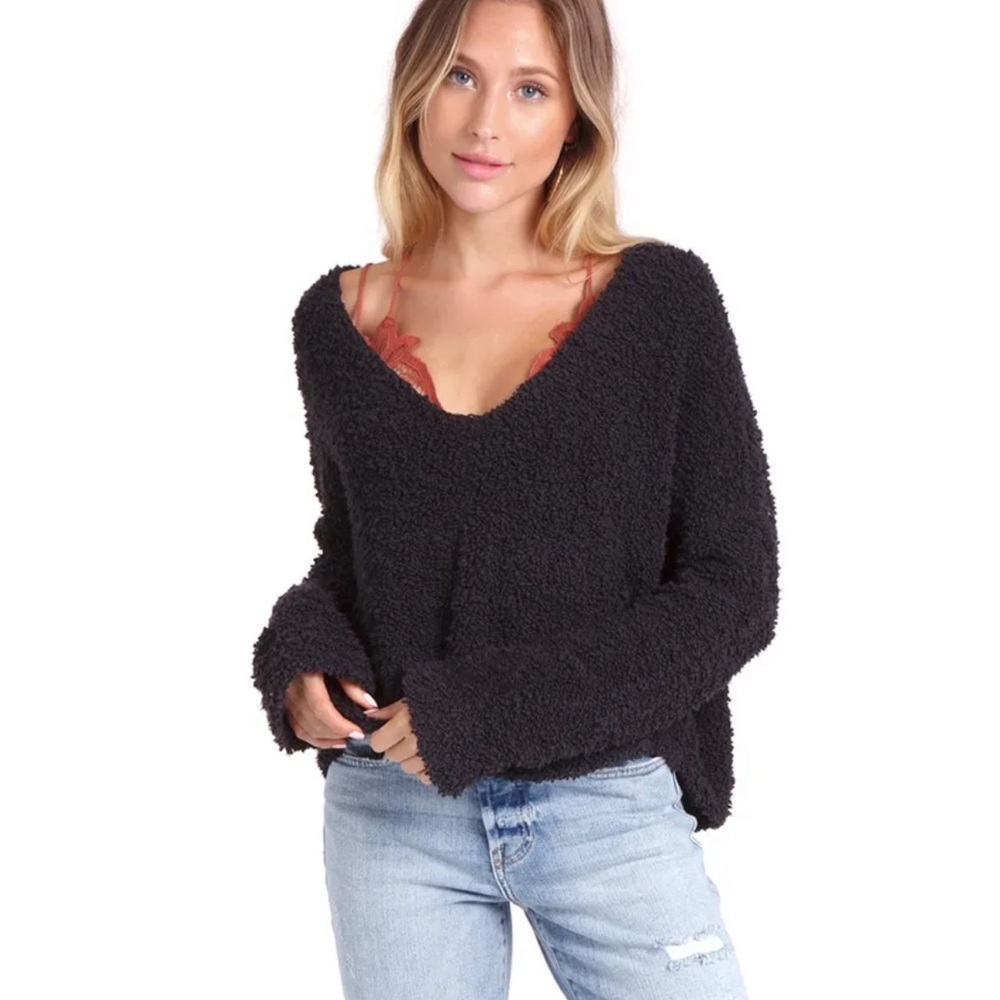 Black Free People Off the Shoulder Sweater